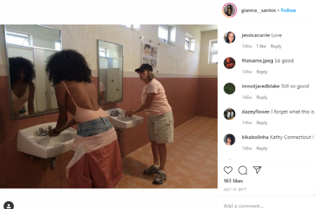 gianna's minimalist theme photography of two women in a bathroom 